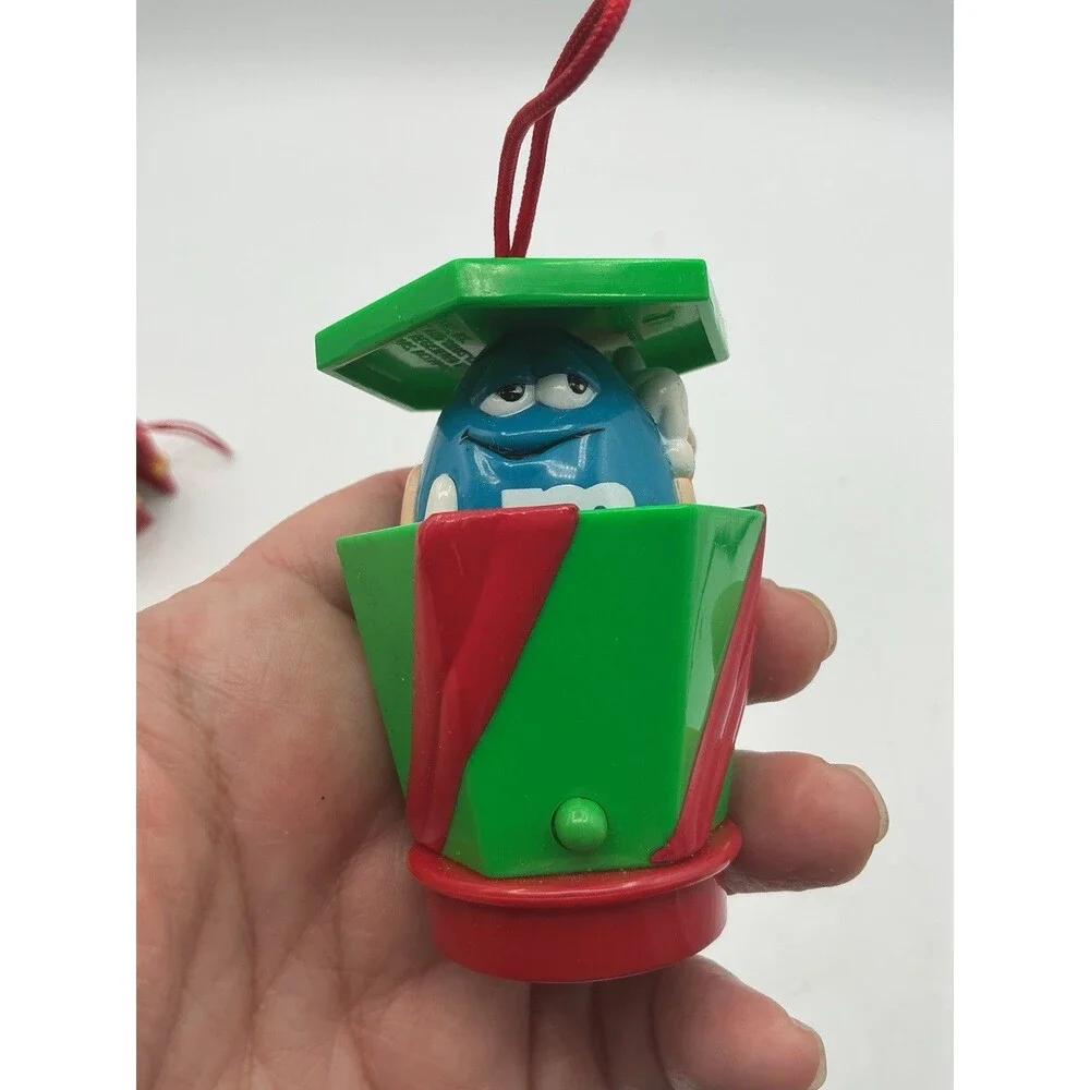 Lot of 3 M&M’s Pop Up Present Christmas Tree Ornaments Holiday Decorations